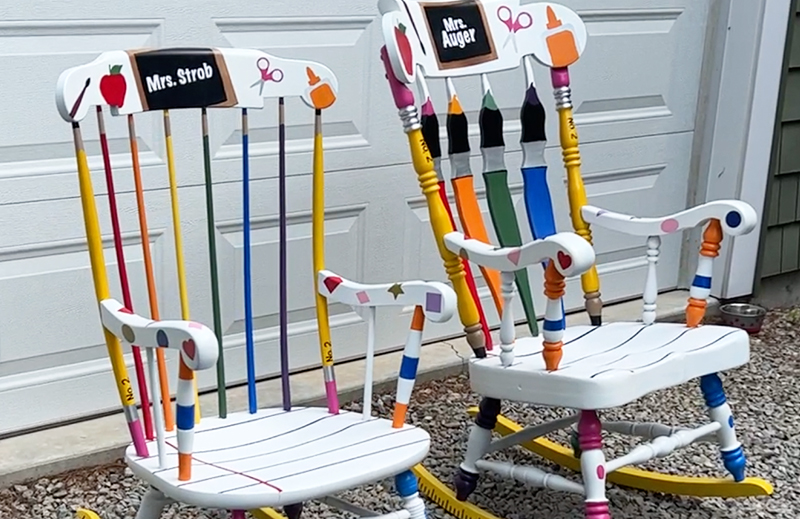DIY Teacher Rocking Chair with Free Stencil Files